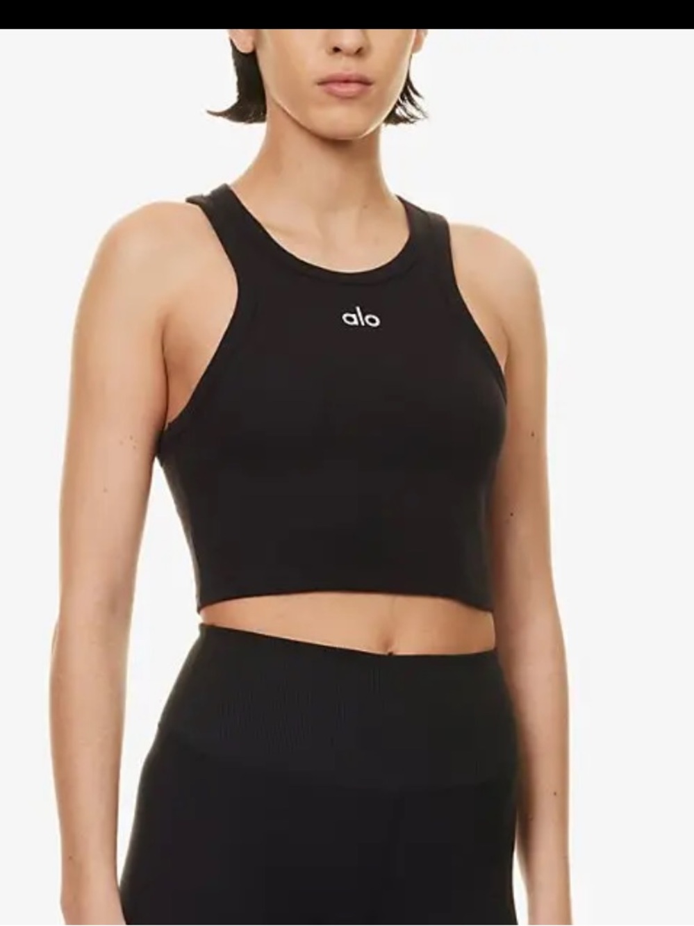 ALO Yoga Black High-Neck Crop Top